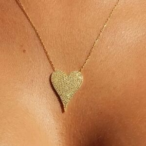 Macys 18 Kt gold plated heart necklace